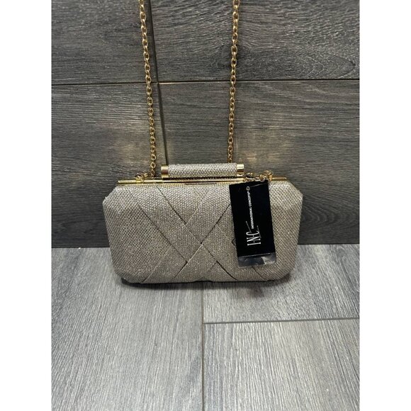 INC International Concepts Lindsayy XX metallic clutch evening bag  B000370 - Picture 1 of 7